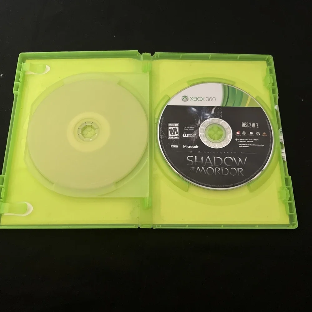 Middle Earth - Shadow of Mordor (Microsoft Xbox 360, 2014,‎ 2-Discs) w/ Manual